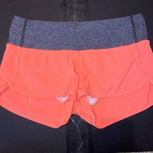 Coral lululemon shorts